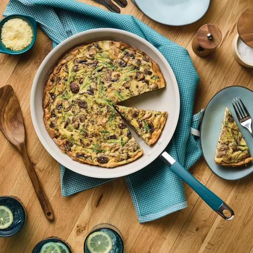 Miniatura 8 de Rachael Ray Cucina Sartén antiadherente de cerámica/Sartén, 12.5 pulgadas antiadherentes Sartén abierta, apta para lavavajillas - Azul marino
