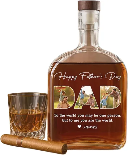 Miniatura 9 de Juego de decantadores de whisky personalizados para hombres, para el hogar, bar, decantadores de licor personalizados, caja de madera, vasos