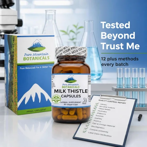 Miniatura 6 de Pure Mountain Botanicals Suplemento de cardo mariano – 90 cápsulas veganas kosher – Cardo mariano orgánico y 80% extracto de silimarina – 450 mg
