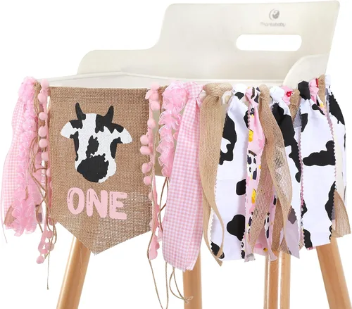Miniatura 7 de Banner para silla alta de Cowgirl One – Decoración de cumpleaños de fiesta de vaquera, pancarta para silla de bebé, fondo de fotos de pastel