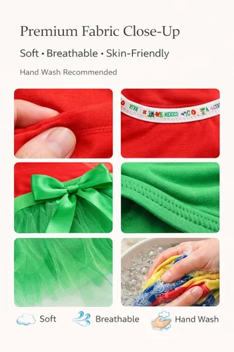 Miniatura 3 de Petitebella Vestido tutú verde con bandera de México para cachorros (XL, rojo)