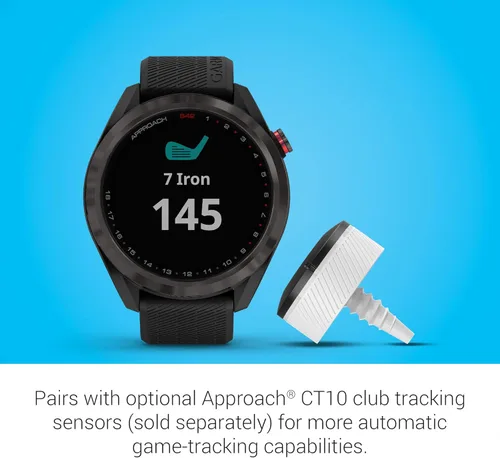 Miniatura 6 de Garmin Approach S42, reloj inteligente de golf con GPS, ligero con pantalla táctil de 1.2 pulgadas, 42 k+ campos precargados, bisel de cerámica