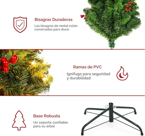 Miniatura 6 de Best Choice Products - Arbol de navidad delgado iluminado