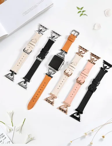 Miniatura 6 de Wearlizer Correa de cuero compatible con correas de Apple Watch para mujeres de 1.614 in, 1.575 in, 1.496 in, 1.929 in, 1.811 in, 1.772 in, 1.732