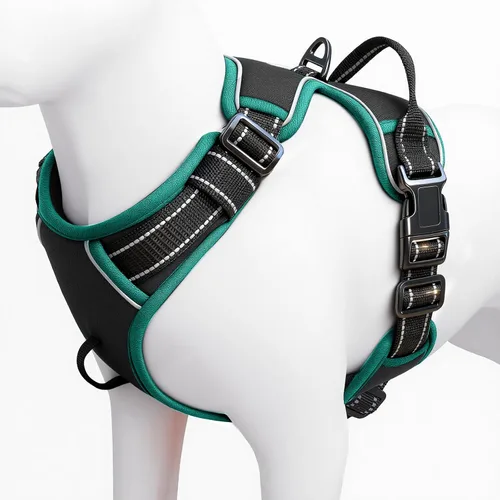 Miniatura 129 de Arnés para perro sin tirones, chaleco reflectante ajustable y acolchado para mascotas con asa de fácil control, fácil de llevar con nudo elegante