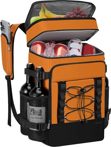 Miniatura 11 de MIYCOO Mochila enfriadora – 40 latas con aislamiento para hombres y mujeres, portátil con 2 compartimentos a prueba de fugas, bolsa enfriadora