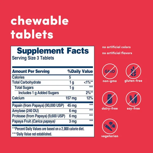 Miniatura 2 de American Health Enzima de papaya original masticable 250 Chwbls