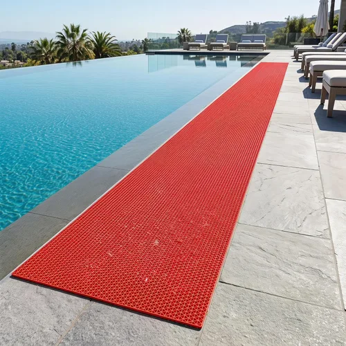 Miniatura 6 de WLWLEO Alfombra de piscina para cubierta antideslizante alfombrillas de drenaje 3x10 pies PVC resistente alfombrillas antideslizantes antifatiga