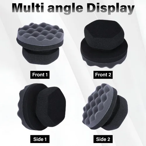 Miniatura 8 de 2 piezas de almohadillas aplicadoras de brillo para neumáticos, aplicador de apósito para neumáticos con agarre hexagonal, esponja de espuma