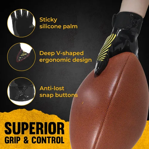 Miniatura 2 de HANDLANDY Guantes de fútbol para jóvenes, guantes receptores adhesivos para niños, guante de fútbol de súper agarre, mejor regalo para niños y niñas