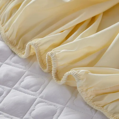 Miniatura 5 de ZIQINPSQ Sábana bajera amarilla tamaño twin, sábana bajera de bolsillo profundo, cálida para invierno, transpirable, antideslizante, perfecta