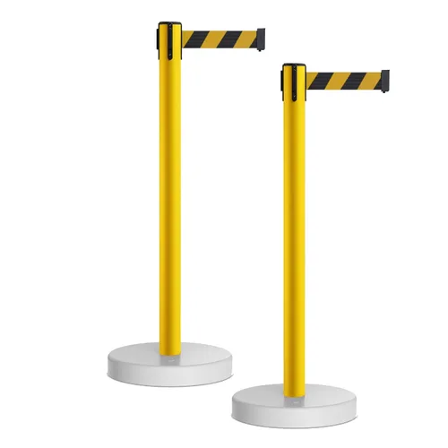 Crowd Control Warehouse - CCW Juego de 2 puntales retráctiles de barrera de cinturón, base rellenable de agua MSH630-11 cinturón de pie, cinturón
