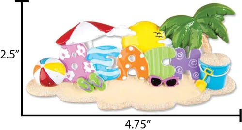 Miniatura 3 de Adornos personalizados de Navidad para la playa 2025 – Letras de playa, adornos de Navidad, corona, adorno costero, adorno de casa de vacaciones
