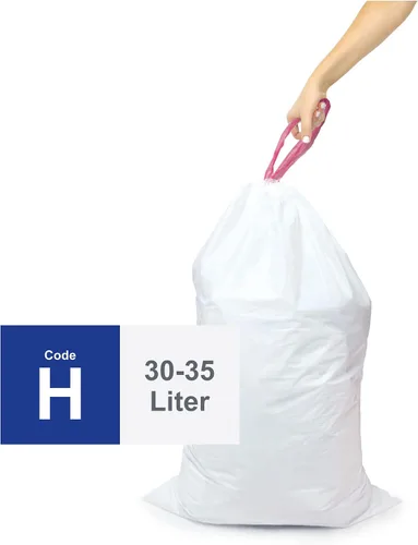 Miniatura 2 de Compatible con Code H – 200 bolsas de basura de plástico duraderas de ajuste personalizado con cordón – 30-35 litros/ 8-9 galones – Fabricado