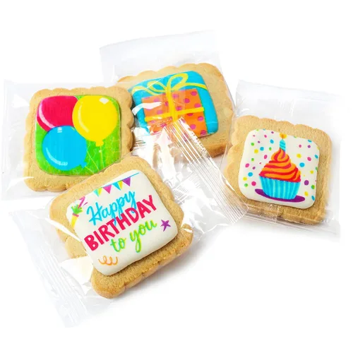 Miniatura 4 de Paquete de 12 cestas de regalo de galletas de feliz cumpleaños, envueltas individualmente para niños, hombres y mujeres, caja de regalo decorada