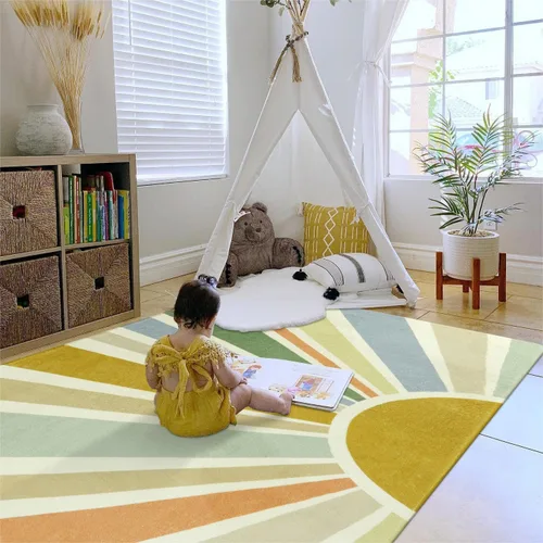 Miniatura 7 de STARUIA - Alfombra Boho Lavable de 3'x5', Alfombra de Área para Niños para Sala de Juegos, Alfombras Coloridas para Niños para Dormitorio, Alfombra
