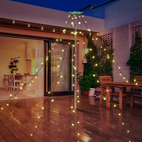 Miniatura 6 de LIGHTSHARE Guirnalda de luces de estrella de 750 LED de 245 pies, color blanco cálido, 8 modos de 30 V enchufables con control remoto para el hogar