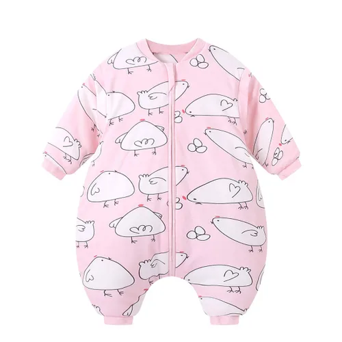 Miniatura 13 de Happy Cherry Saco de dormir de algodón grueso de invierno para bebé, manta cálida con mangas desmontables, Pingüino - Azul