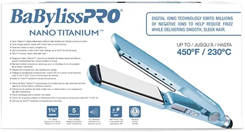 Miniatura 7 de BaBylissPRO Alisador iónico de titanio nano, plancha plana de 1-3/4 pulgadas, generador iónico que bloquea la humedad y ayuda a reducir