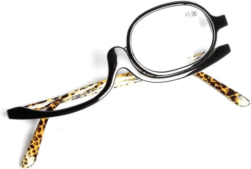 Miniatura 8 de Gafas de lectura, gafas de maquillaje, ojos, lentes abatibles, plegadas para mujeres, leopardo