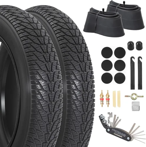 Miniatura 9 de 20x4.0/ 20x3.0/ 26x4.0 Fat Bike Tires, 20x4/ 20x3/ 26x4 Fat Tire Tube and Bicycle Repair Tool Kit, Foldable Heavy Duty Off-Road Bike, Ebike Fat