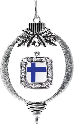 Miniatura 154 de Inspired Silver - Nana púrpura - Adorno de Navidad plateado - Adorno cuadrado para árbol de Navidad con circonita cúbica - Decoración colgante