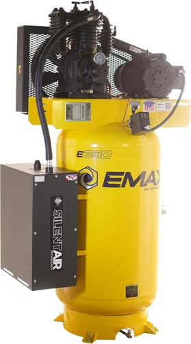 Miniatura 3 de EMAX Compresor de aire estacionario E350 - 5hp 80 Gal. Compresor industrial monofásico de 2 etapas con bomba lubricada a presión y sistema de aire