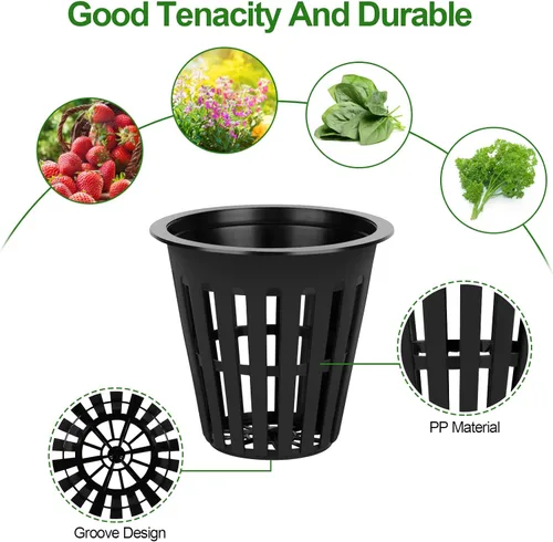 Miniatura 5 de HXSEMAYIG 50 macetas de red de 2 pulgadas, taza hidropónica, tazas de red para cultivo en interiores o exteriores