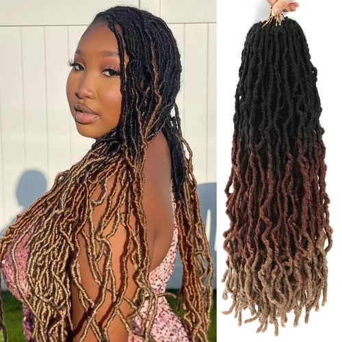 Miniatura 22 de Extensiones de cabello de ganchillo suaves de 22 pulgadas, 7 paquetes de rastas sintéticas preenlazadas para mujeres negras, extensiones de cabello