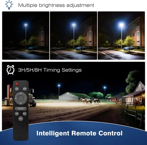 Miniatura 5 de Luces Solares de Calle de 12000W para Exteriores - Luces Solares de Estacionamiento Comercial de 6500K del Anochecer al Amanecer, Luz Solar LED