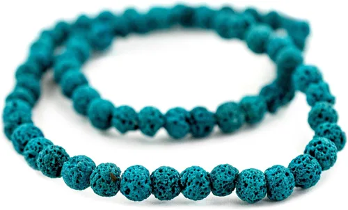 Miniatura 3 de TheBeadChest - Cuentas de lava volcánica azul turquesa (0.236 in)