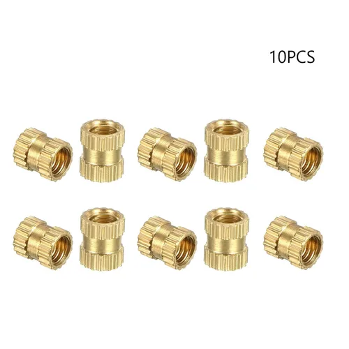 Miniatura 2 de Inserto roscado moleteado, 1/4-0.787 x 0.236 in (H) x 0.315 in (OD) Tuercas de incrustación de cobre roscado, oro 10 piezas