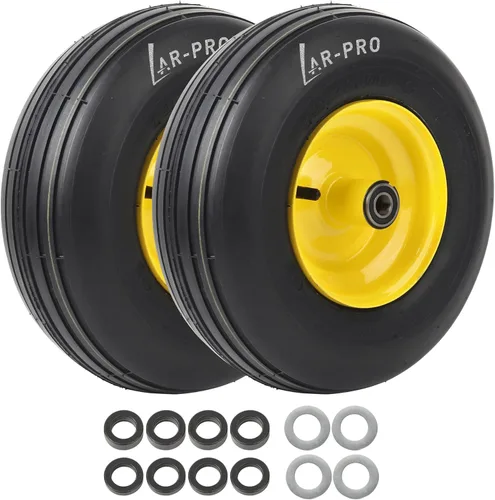 Miniatura 7 de AR-PRO (Paquete de 2) neumáticos y ruedas de 11 x 4.00-5, neumático de cortacésped de 11 x 4-5 (4 capas) y llanta con cámara, cubo centrado de 3.4