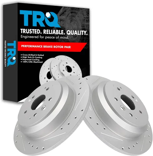 Miniatura 89 de TRQ Juego de rotores de freno de rendimiento trasero con revestimiento G premium compatible con Mazda 6 2014-2021
