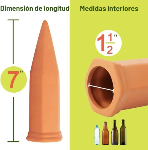 Miniatura 3 de vensovo - Estacas de riego automático de terracota - 24 piezas de dispositivos de riego para plantas en macetas, estacas de riego automático