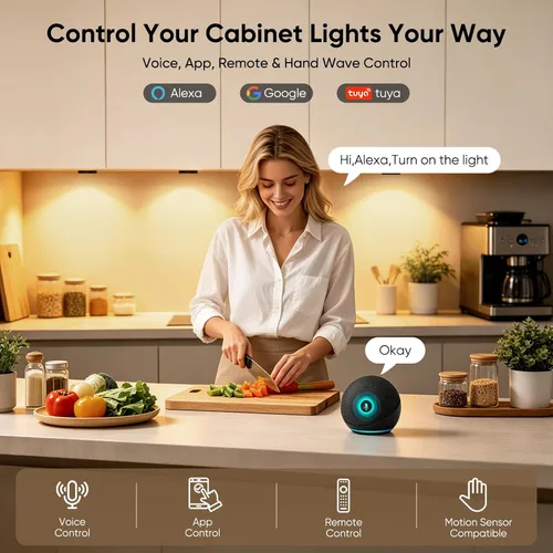 Miniatura 3 de VST Iluminación Inteligente Bajo Gabinete Compatible con Alexa y Google Home Assistant, Aplicación de Control Remoto, Montaje Empotrado o en Negro
