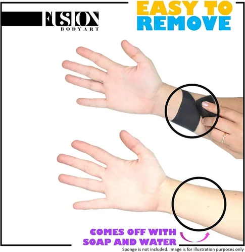 Miniatura 2 de Fusion Body Art Pintura facial Pro Parafina blanca (1.26 onzas), calidad profesional activada por agua para la cara y el cuerpo, suministros