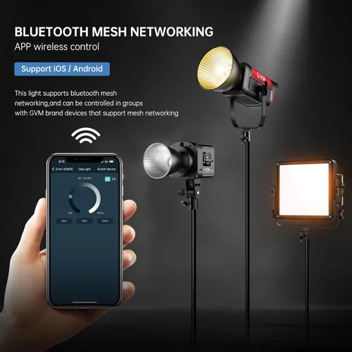 Miniatura 4 de GVM - Luz de video LED SD80S de 80 W con linterna Softbox y kit de soporte para trípode, luz de estudio de montaje Bowens de 5600 K, iluminación