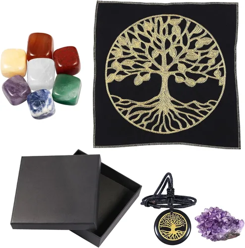 Miniatura 8 de Rockcloud Kit de meditación de tótem de piedra curativa para principiantes, adivinación, suministros de altar wicca, decoración del hogar, amatista