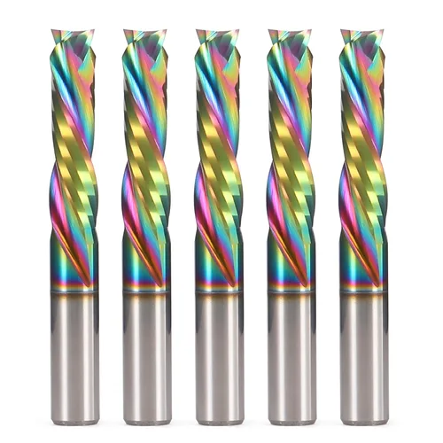 Miniatura 11 de Fresa de carpintería, revestimiento DLC, corte arriba y abajo, 2 flautas, herramienta de fresado de carburo en espiral, router CNC, brocas
