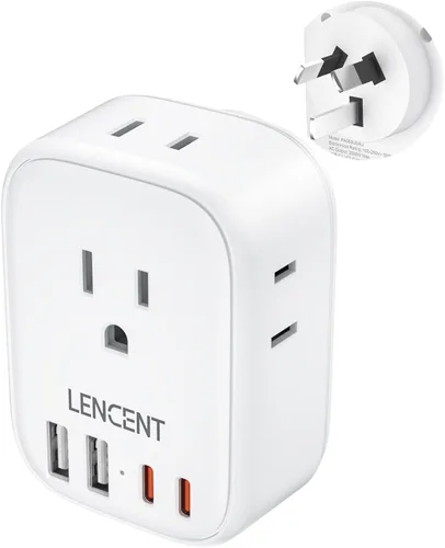 Miniatura 16 de LENCENT - Adaptador de enchufe de viaje europeo, enchufe plegable tipo C de Estados Unidos a Europa con 4 tomas, 4 puertos USB (2 USB C), adaptador