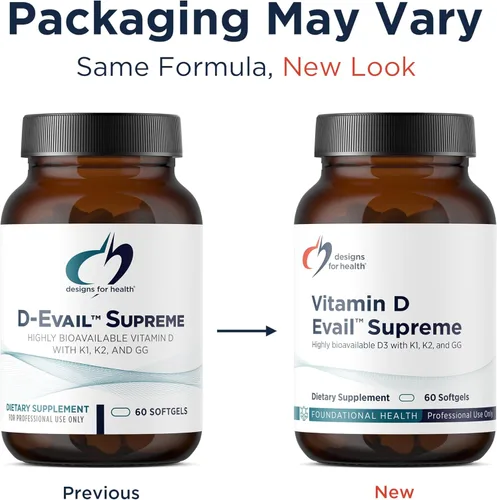 Miniatura 6 de Designs for Health D-Evail Supreme - Suplemento de vitamina D3 de 5,000 UI con VIT K (K1, K2 como MK-4) + GG - hueso, cardiovascular + apoyo