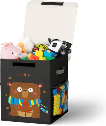 Miniatura 17 de Caja de almacenamiento grande de juguetes de 40 litros con tapa, caja grande de juguetes para niños, niñas y niños, cuarto del bebé y sala de estar