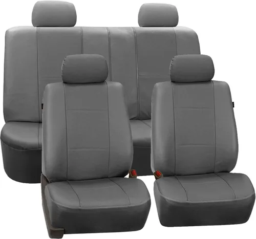 Miniatura 2 de Fundas de asiento FH-PU007114 para coche, de cuero sintético lujoso, compatibles con airbag, con división trasera, Color, Beige