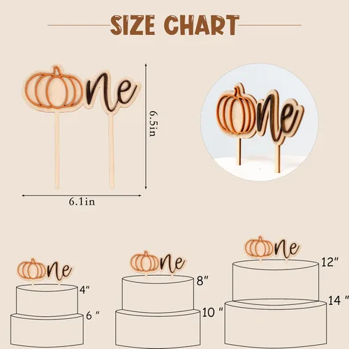 Miniatura 5 de VANGNING Decoración de pastel de calabaza – Decoración de pastel temática del primer otoño, decoración de pastel de madera con calabaza, decoración