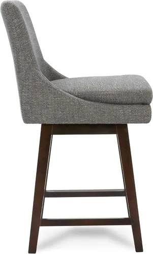 Miniatura 6 de CHITA Taburete de bar giratorio de altura de mostrador, taburete de bar tapizado, altura del asiento de 26.8 pulgadas de alto, tela en niebla
