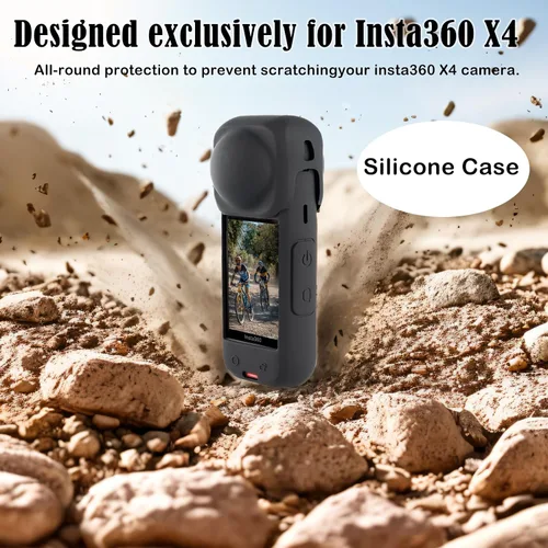 Miniatura 7 de PCTC Insta 360 X4 - Funda protectora de silicona con tapa de lente para accesorios Insta 360 X4, funda de silicona para cámara de acción Insta360 X4