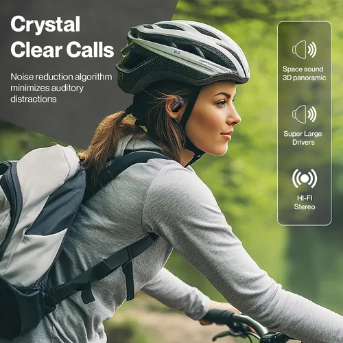 Miniatura 6 de Auriculares Bluetooth de conducción de aire, IPX5 impermeables de conducción de aire, audífonos sobre la oreja con micrófono, auriculares sobre
