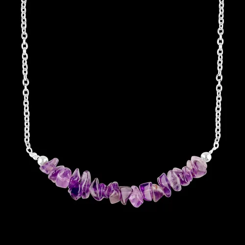 Miniatura 6 de Gempires Purple Amethyst Crystal Necklace February Birthstone Gifts Hypoallergenic 18 Inch Silver Plated Jewelry For Women