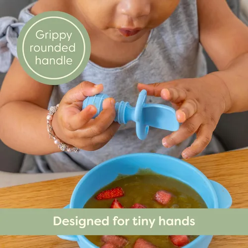 Miniatura 5 de UpwardBaby Cuchara de autoalimentación – Barrera antiestrangulamiento – Cucharas de silicona para bebés pequeños utensilios para el hogar y viajes